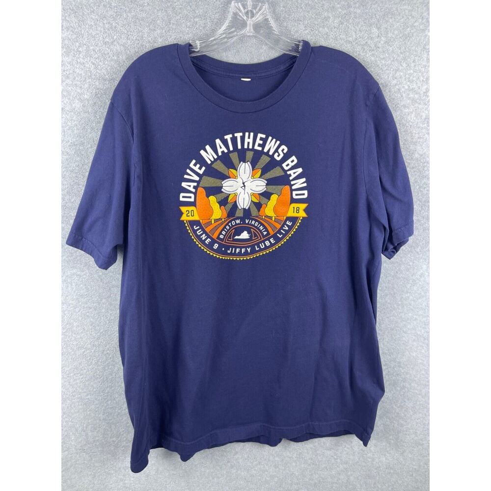 Dave Mathews Band Shirt Men's L‎ (?) Blue 2018 Jiffy Lube Live Tour Tee
